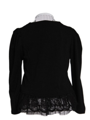 Girl coat black pink lace design - Click Image to Close